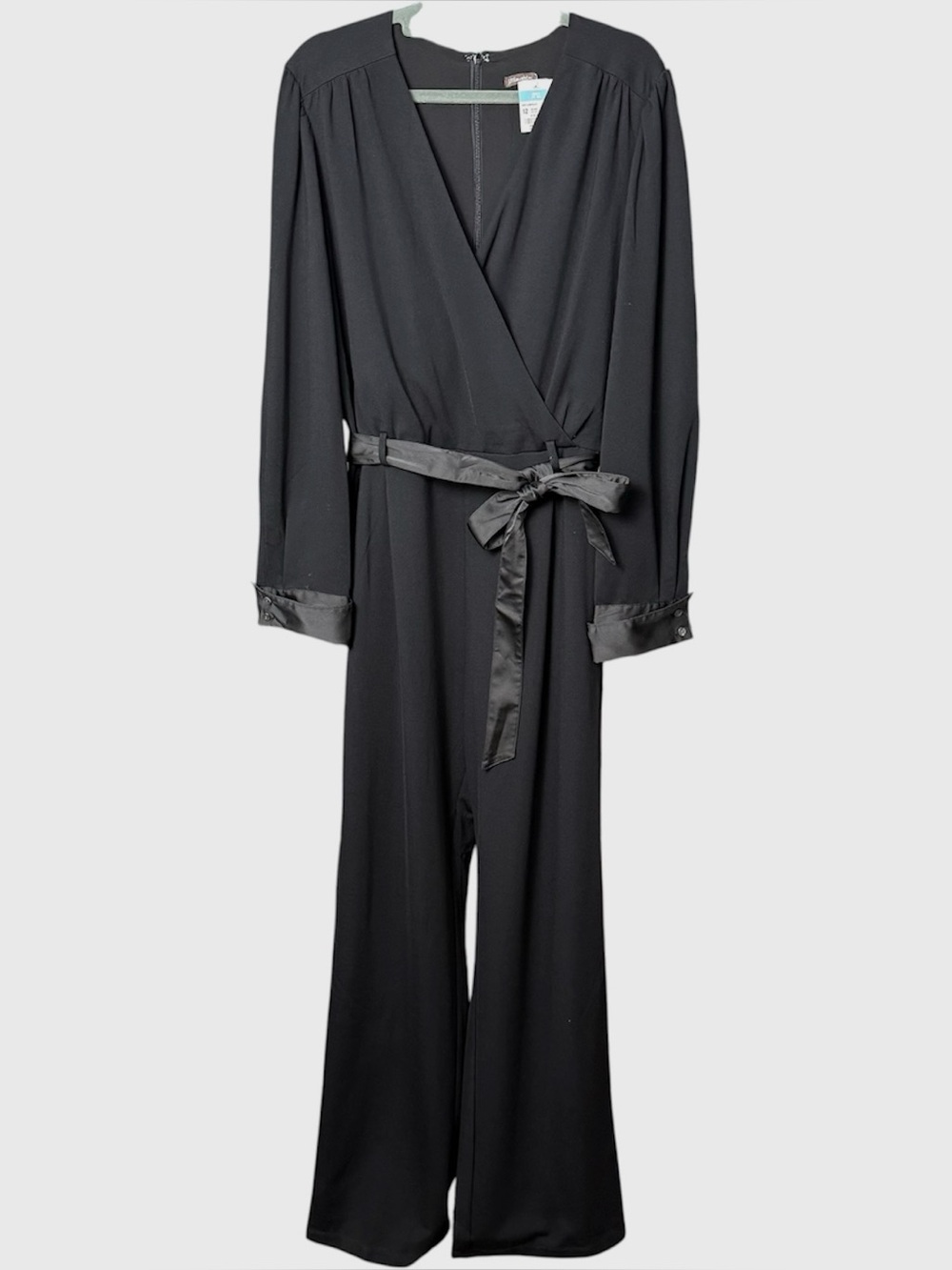 J.McLaughlin Jazz Black Wrap Jumpsuit Size 12 NWT Wide Leg
